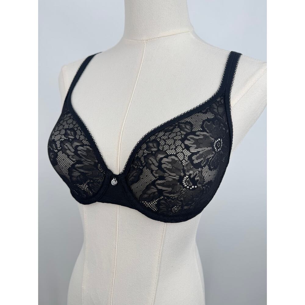 Adore Me bra 32C black lace underwire unlined 07519 NEW